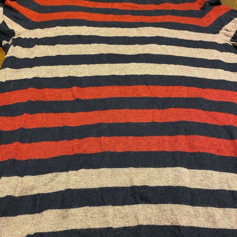 Limited Wool Blend V-Neck Striped Casual Sweater L Preppy Y2K Career Ski Snow - Picture 12 of 13